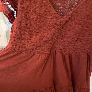 Empire Waist Torrid Size 0 Rust Color Blouse